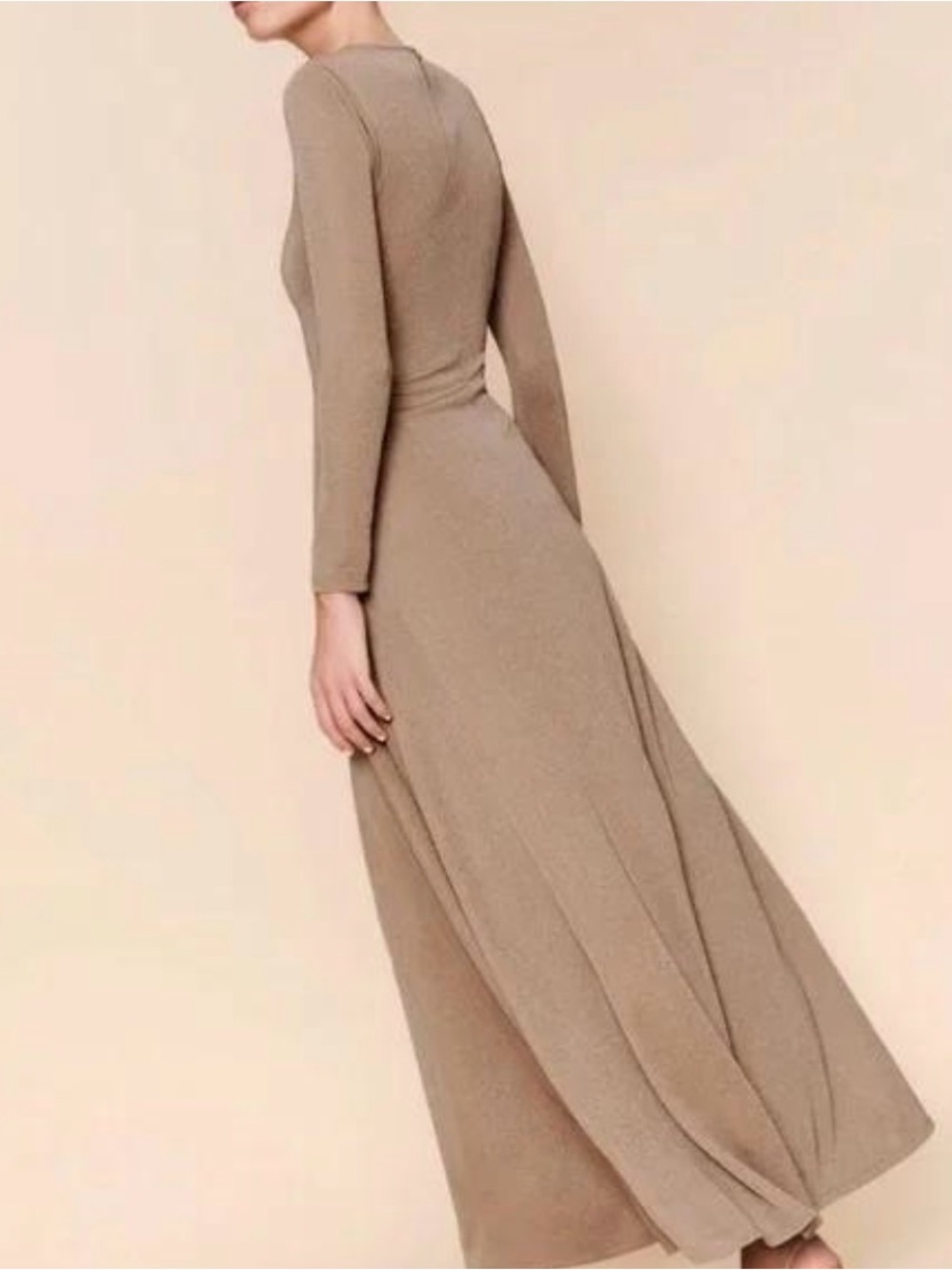 Reformation Kori Knit Maxi Dress - Beige Sparkle - Size S NWOT
